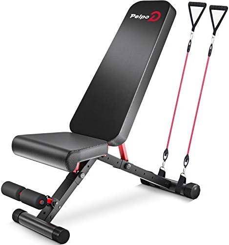 Pelpo Adjustable Weight Bench, Folding Weight Lifting Bench, Workout Bench for Home, Incline/Decline Bench for Full Body Workout, Strength Training Benches, Max Load 660lbs