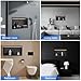 MENATT 12x24 Inch Shower Niche with LED Lights, Stainless Steel Recessed Wall Niche No Tile Needed, Large Waterproof Bathroom Storage Shelf for Shower Organization, Matte Black
