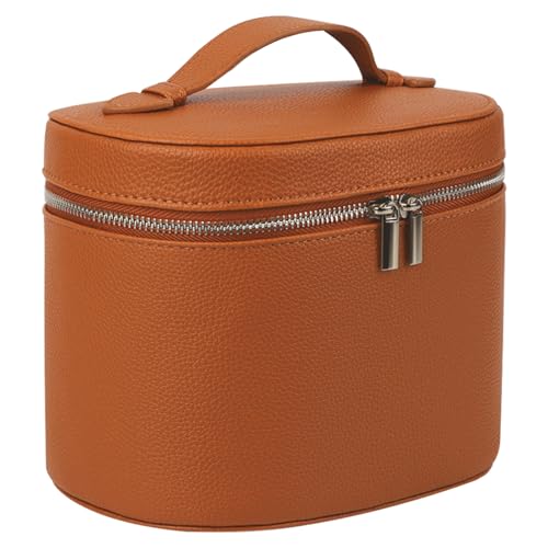 Beauty Case da Viaggio Donna, Trousse Trucchi Donna in Pelle PU, Borsa Cosmetica da Viaggio, Impermeabile Multifunzione, per Conservare Cosmetici e Articoli da Toeletta, 21×14.5×16.5 cm
