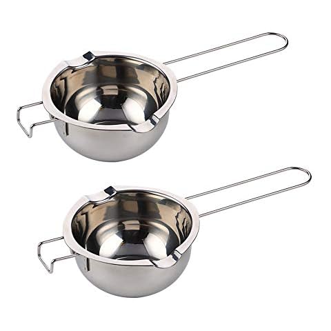 400ML/304 Stainless Steel Melting Pot, Double Pot Melting Pot, Baking Tool with Heat-Resistant Handle, Used for Melting Chocolate, Wax, Candy, etc Cover