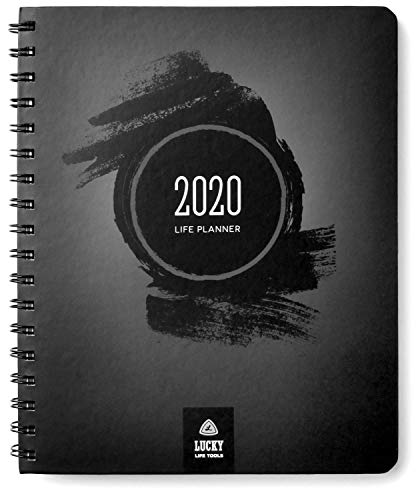 Lucky Life Planner: Goal-Setting Agenda and Daily, Weekly, Monthly, Yearly Calendar, by Lucky Life Tools (Black - Dated 2020)