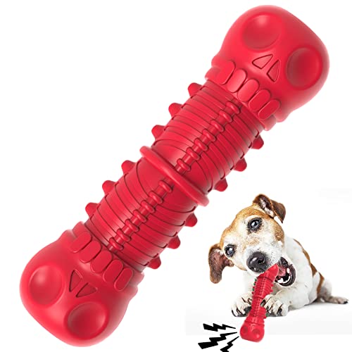 ZIKATON Dog Squeaky Toys for Aggressive Chewers, Durable Chew Toys for Large Medium Breed Dog, Tough Durable Dogs Toys with Natural Rubber