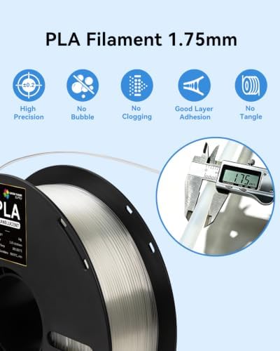 PLA 3D Printer Filament 1.75mm, Transparent Only — 사진 2