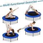 Giantex 36" 38" Foldable Rebounder Trampoline for Adults, Stable & Quiet Small Exercise Trampoline with Safety Pad, Indoor Outdoor Mini Fitness Trampoline for Adults Kids Workout, Max Load 330lbs - Image 5