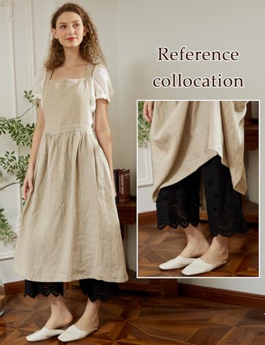 Image of BEAUTELICATE Vintage Cotton Shorts Pettipants Culotte Slip Cropped Sleepwear Pants with Lace Edge