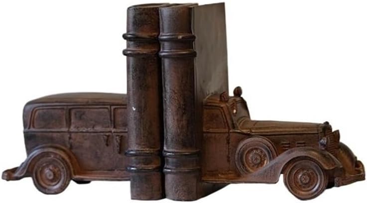Bookend Support Rustic Style Book Ends Vintage Aged Resin Bookends Stopper for Shelves Books Home Office Decor Bookends