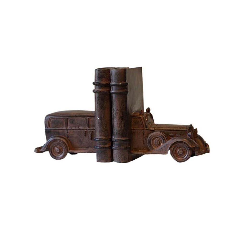 Rustic Style Book Ends Vintage Aged Resin Bookends Stopper for Shelves Books Home Office Decor Bookends