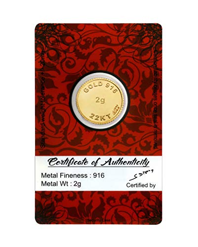 Image of Bangalore Refinery 22kt BIS Hallmarked 2 Gram Gold Coin