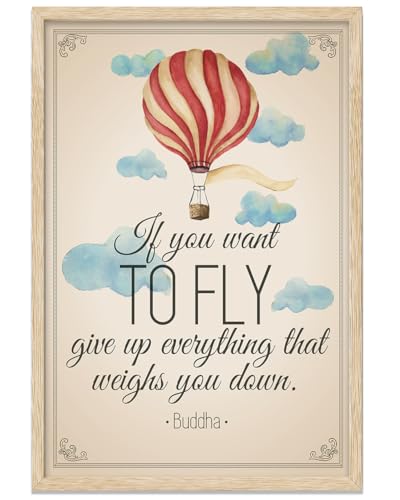 If You Want To Fly Buddha Quote 24x36 Framed Poster