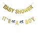 Produktbild Dusenly Baby-Dusche und es ist EIN Junge Bunting Banner Gold Glitter Letter Sign Girlande für Baby Shower Party Dekoration