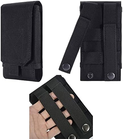 Universal Tactical Cell Phone Holsters Cell Phone Pouch Belt Holder EDC Security Pack Carry Accessory Kit Waist Bag Case Compatible with iPhone 12,12 Pro,11,11 Pro,13,13 Pro, XR X 6 7 8 Plus
