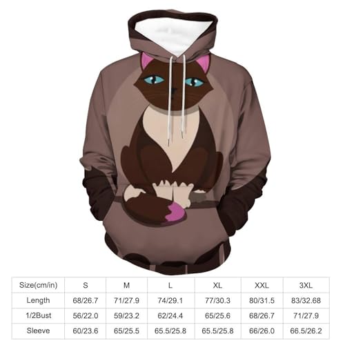 Sweats à capuche chat brun unisexe : le pull confortable résistant aux lavages taille S - 2