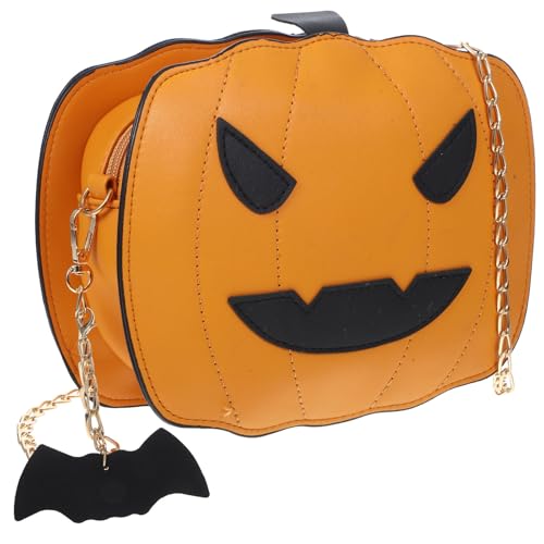 Sac bandoulière marron citrouille en cuir PU compact et léger pour filles