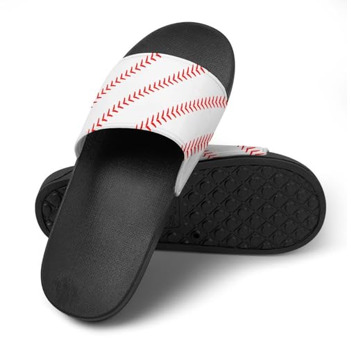 Baseball Womens Slide Sandals Non Slip Summer House Slippers for Girls Slip-on Flip Flops4