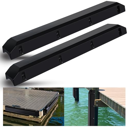 Boat Dock Bumpers for Edge,Dock Bumpers for Post/Pylon/Pole/Piling,Dock Fender Bumper Guards for Straight Edge,Vertical Poles,Horizontal Deck,Piling Post Fender,Marine-Grade Pads with Screws,48-Inch