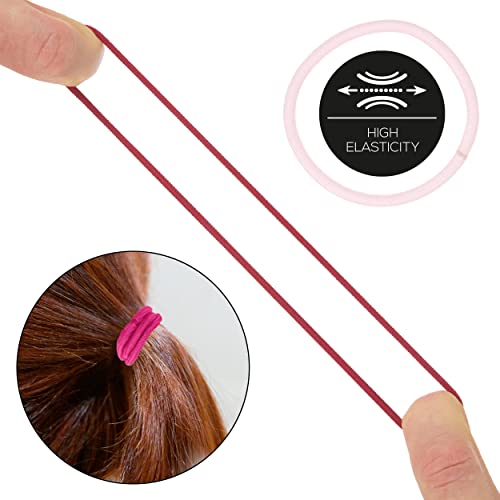 Expressions 216-Piece Hair Elastics Value Pack - Clasp-Free Pink Hair Ties, Durable Ponytail Holders, Classic Elastic Hairties For All Hair Types #TOP4