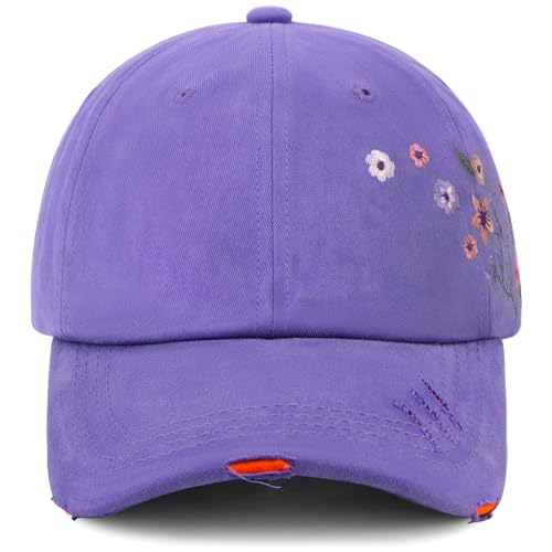Gorra deportiva bordada floral para mujer miniatura 2