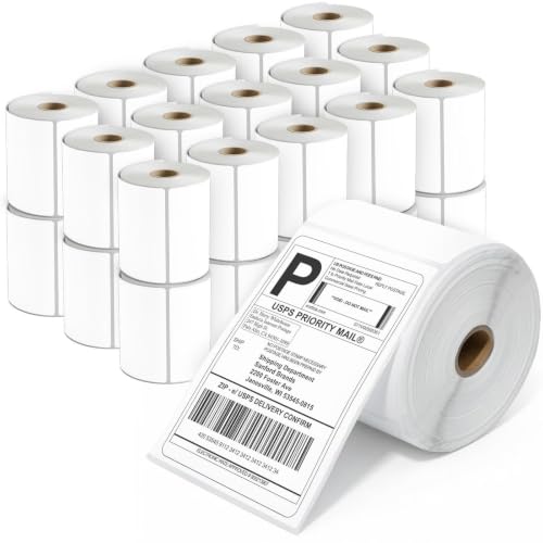 Spartan Industrial - 4" X 6" Direct Thermal Labels (7500 Count, 30 Rolls) - Printable Postage Shipping Labels for Packages and Returns - Compatible with Zebra and Rollo Printers