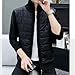 Qolkmuiy-GJ Men's Regular Block Color Open Sweaters Soft Knitted Zipper Cardigan Full Zip Patch Design Sweater (Black,XX-Large)