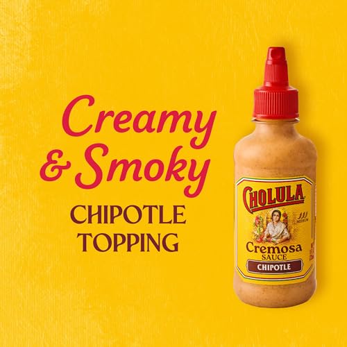 Cholula Cremosa Sauce, Chipotle, Medium Heat, Creamy, Smoky, Squeezable Topping For Elotes, Tacos, Soup, Tostadas, Nachos and More, 8 fl oz
