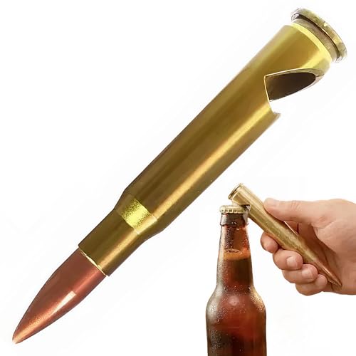 Roar Bottle Opener Cartridge Calibre 50 Metal 13.8 cm Length Top Mens Gift Idea (Gold)