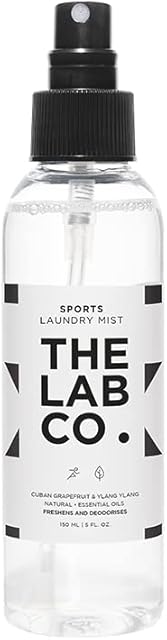 The Lab Co. Sports Fabric Mist 150ml. Freshener and deodoriser laundry spray for your active-wear eliminates bad odours. Fragranced with Cuban Grapefruit.