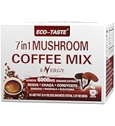 Mushroom Coffee Mix 7 in 1, TCM Designed for Energy with Reishi, Cordyceps, Chaga, Rhodiola, Gins...