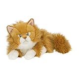 Adorable peluche Chat Roux à long poils couché de 25 cm issue de la collection 