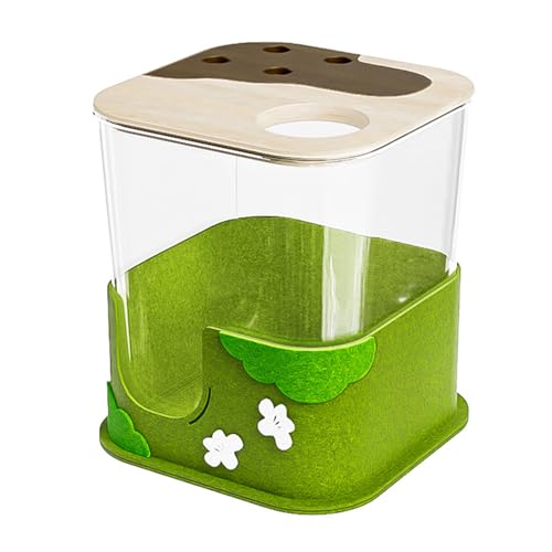 Piceioep Natural Behavior Simulators Sandbadebox für Hamster mit tiefem Grabraum und sichtbarer Seite zur Beobachtung Beobachtungssandbad, natürliches Spielzeug für Hamster