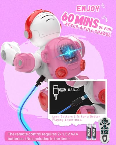 Oharsea Toys for 3-8 Year Old Boys and Girls, Rechargeable Robot Toys for Kids with Recording Voice, Programming, Gesture Sensing, Singing, Dancing, RC Robot Birthday Gifts for Boys and Girls - Image 5
