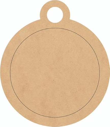 Dog Tag Craft Wooden 1" Shape, Unfinished 1/8" MDF Craft, DIY