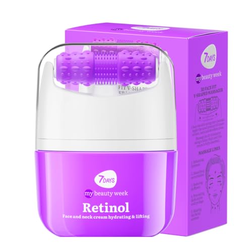 7Days Crema facial rejuvenecedora con retinol y masajeador | Tratamiento eficaz antiedad, hidratante y lifting | Ácido hialurónico, vitamina E y extractos de frutas | Korean Skincare 40ml