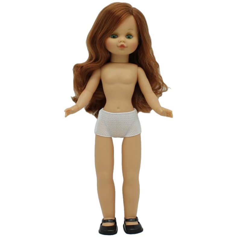 Folk Artesanía Muñeca colección Sintra Desnuda 40 cm. Pelo Largo Ondulado Original 01-PV