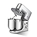 BOBA Mikser stojący, 10 l, 1500 W, regulowany mikser do żywności, 5-stopniowy multi-Function Cook Machine, Household Desktop Egg Beater, kneading and Dough Mixer (Silver Gray)