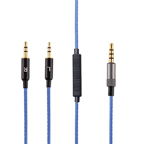 LANMU Replacement Cable For Sol Republic Master Tracks HD/Tracks HD2/Sol Republic V8/Sol Republic V10/Sol Republic 12/Sol Republic X3 Remote volume and Microphone Cable , Blue