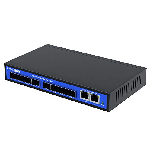 Image of CableRack 8 Port SFP Unmanaged Ethernet Optical Switch with 4 Singlemode and 4 Multimode SFP Transceivers