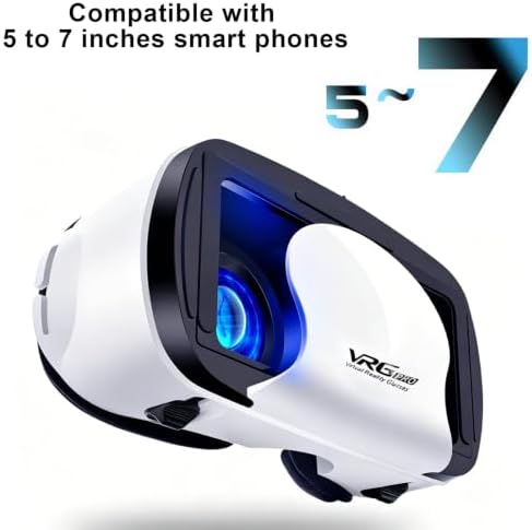 Virtual Reality Headset for Phone with Controller, 3D VR Glasses Adjustable VR Virtual Reality Goggles, Compatible 5.0-7.0 inch for iPhone & Android, for Movies Games(Black) - 1