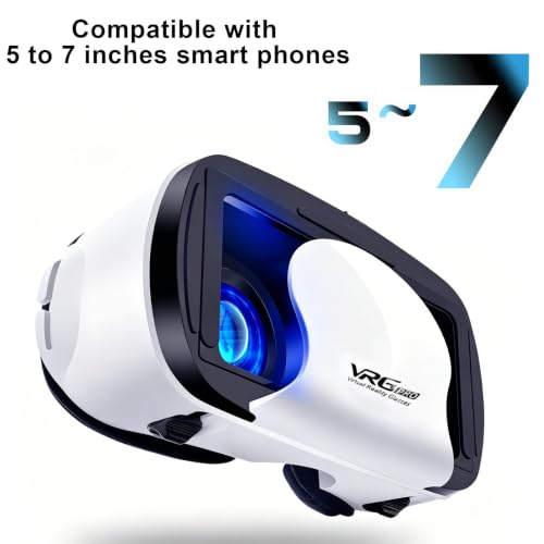 Virtual Reality Headset for Phone with Controller, 3D VR Glasses Adjustable VR Virtual Reality Goggles, Compatible 5.0-7.0 inch for iPhone & Android, for Movies Games（Black）