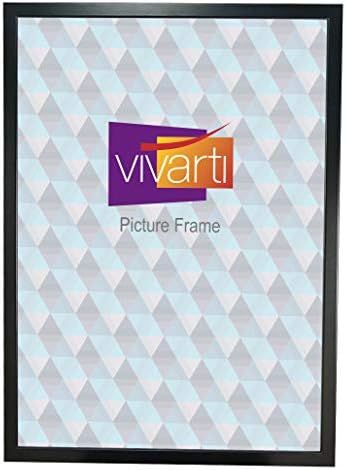 Vivarti Thin Matt Black Picture Frame (A2 Size, 42 x 59.4 cm) Portrait or Landscape Photo Frame with Clear Styrene Sheet & Wall Mounted Hook for Photos, Pictures, Posters, Decor, Certificate Frame