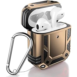 Jmamba airpods 2 1 hoes, militaire kwaliteit beschermhoezen voor airpods 2e generatie hoes met harde pc en zachte TPU cover, compatibel met draadloos opladen