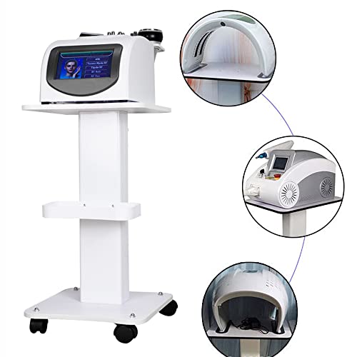 Genmine Beauty Cart, Rolling Trolley Cart Equipment, Salon Roller Trolley Cart Stand Beauty Instrument Tray Rolling Cart With Wheel Hairdressing Storage Tray Iron Frame White #TOP1