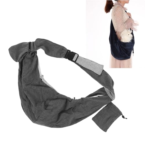 Depisuta Dog Carrier Sling, Adjustable Shoulder Strap Puppy Carrier Purse, Breathable Mesh Bag Crossbody Satchel Dog Purse with Pocket for Puppy Cat, for Outdoor, Traveling, (Dark