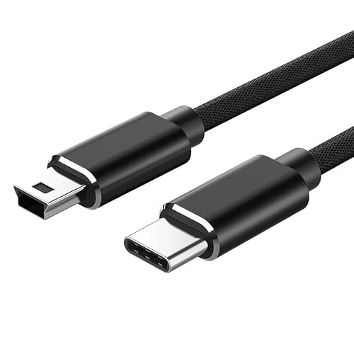 CBUS 10ft USB C to Mini USB Cable, Mini USB to USB C Cable for Camera, GPS, Dash Cam, Game Controller (Black) - Thumbnail 2