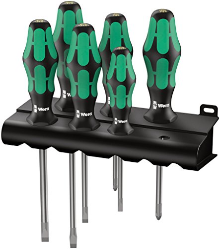 Preisvergleich Produktbild Wera 334 / 355 / 6 Rack Schraubendrehersatz Kraftform Plus Lasertip + Rack, 6-teilig, 05105656001