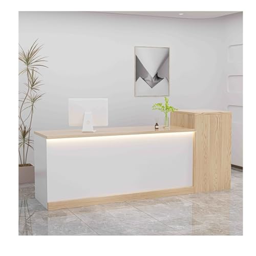 Image of Modern Gray and White Recept Desk Ele Office Counter for High Traffic Spaces 90cm Left Design Office FurRecept Fur