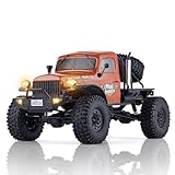 EAZYRC FMS Rochobby 1/10 Atlas Ready Set RC Crawler RC Truck 4X4 with Lighting, 2.4GHz Radio,Ball Bearing, Metal-Gear Full,4 Link Suspension,Rapid Separation Car Body for Adult (Orange)