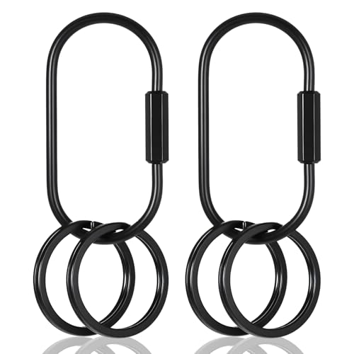 Porte-clés en laiton Tucnoeu lot de 2 avec 4 anneaux à vis pour clé de voiture
