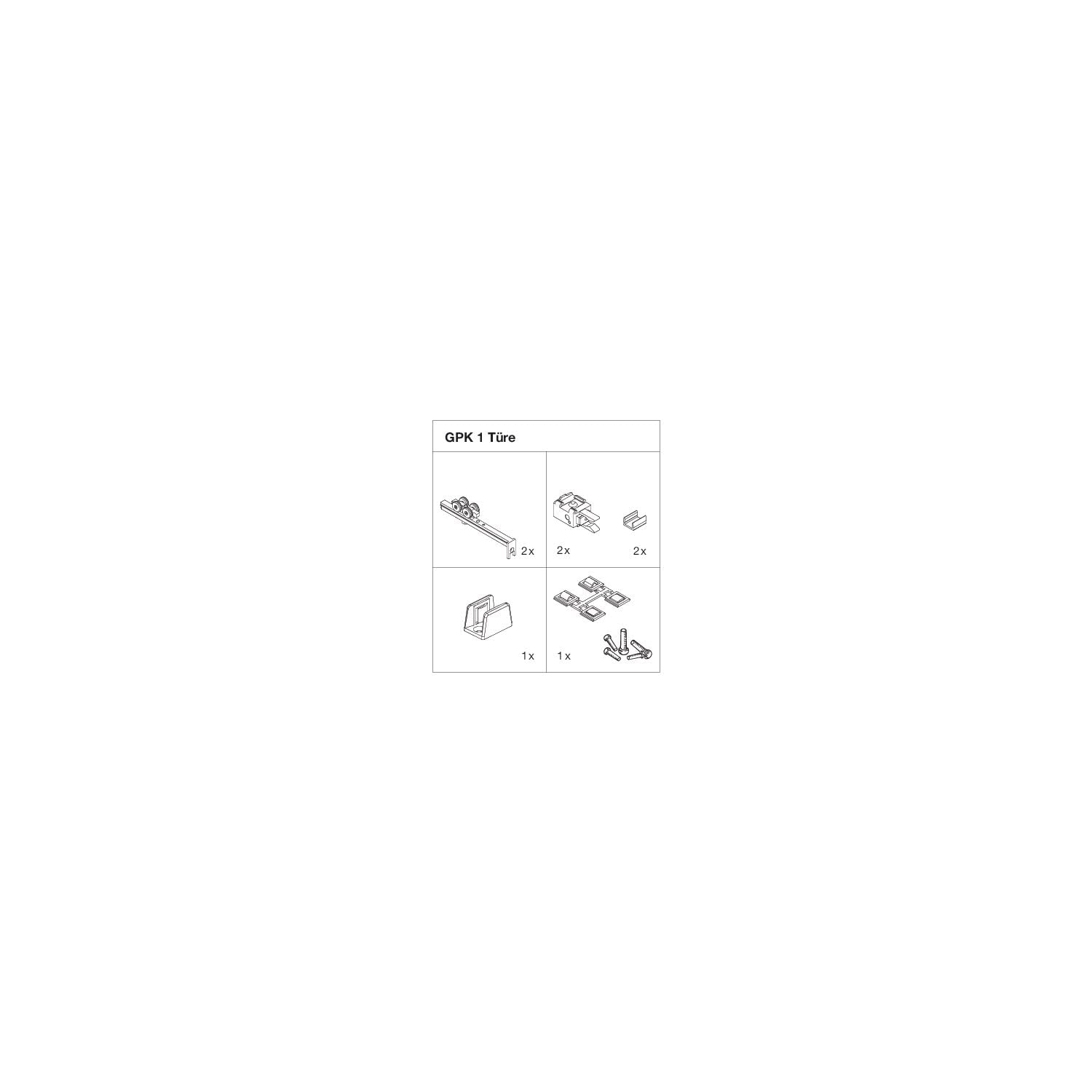 HAWA Clipo 36 GPK IS - Herraje para puerta corredera de cristal (interior frontal) hasta 36 kg