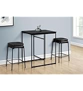 Monarch Specialties I 1240 Counter-Height Dining Table 32" – Modern Rectangular Table Black Lamin...