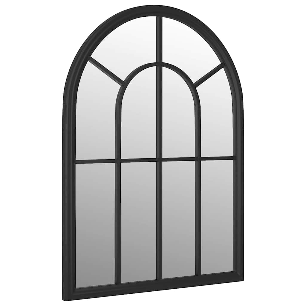 Specchio da Giardino Nero 60x45 cm in Ferro per Esterno